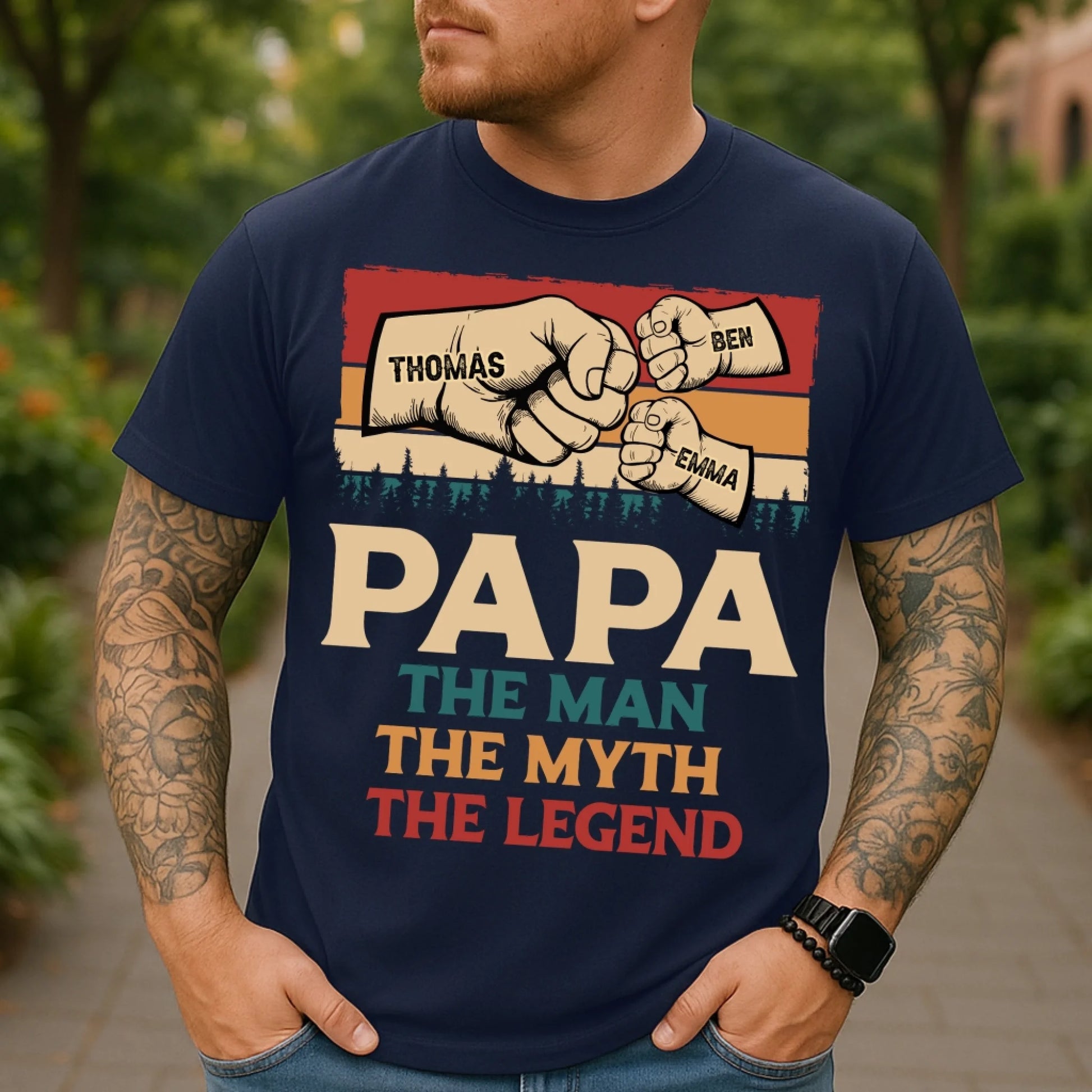 Fathers Day Shirt, Pesonalized Your Design, PaPa The Man Myth Legend T-Shirt, Custom Choo