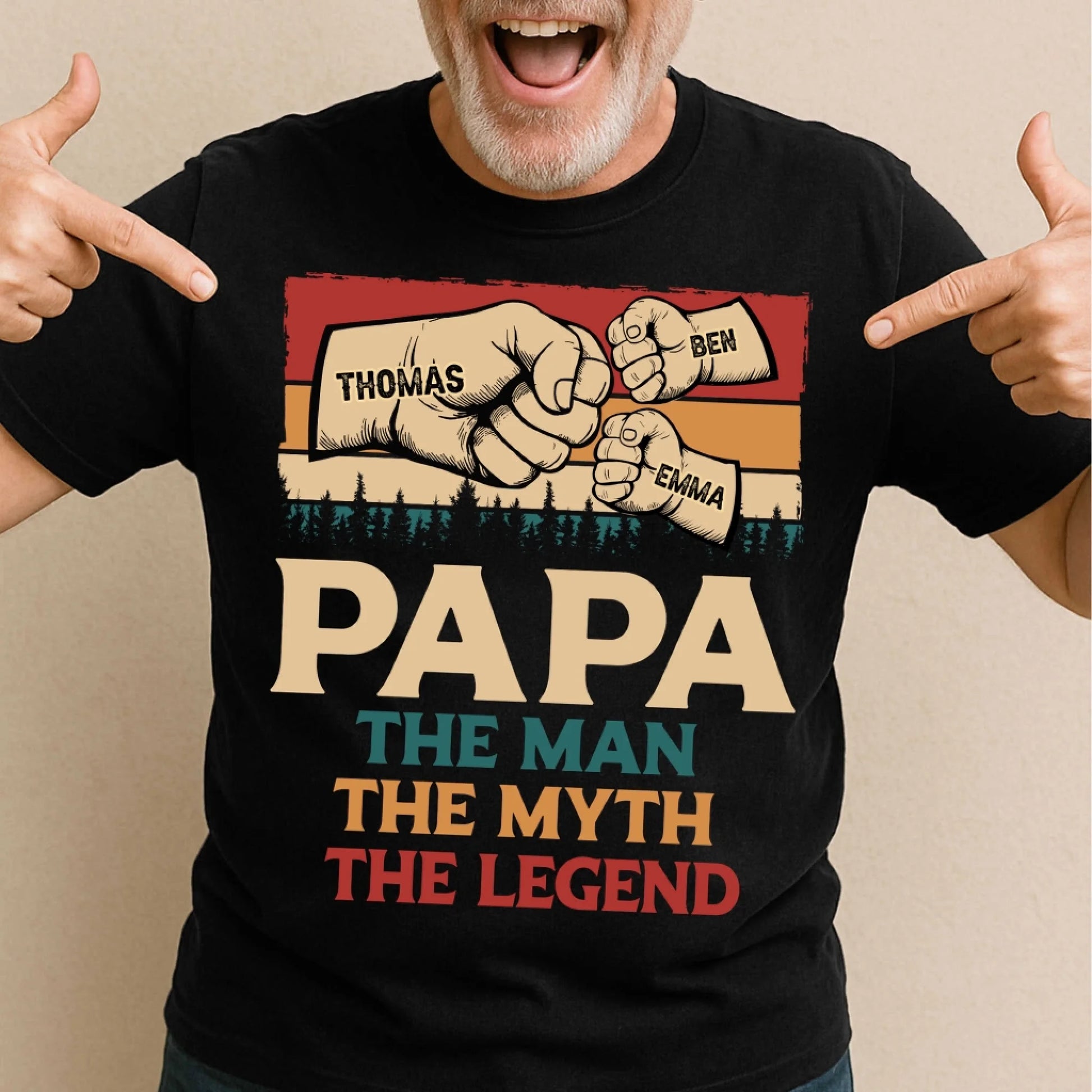 Fathers Day Shirt, Pesonalized Your Design, PaPa The Man Myth Legend T-Shirt, Custom Choo