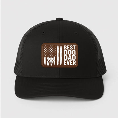 Personalized Dog Dad Hat with Pet Name, Custom Gifts for Dog Dad, Leather Patch Hat, Custom Choo