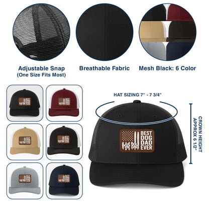 Personalized Dog Dad Hat with Pet Name, Custom Gifts for Dog Dad, Leather Patch Hat, Custom Choo