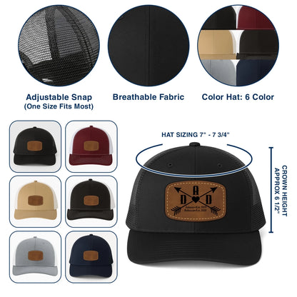 Happy father's day, Gift for Dad, Custom Name, Leather Patch Hat, Custom Choo