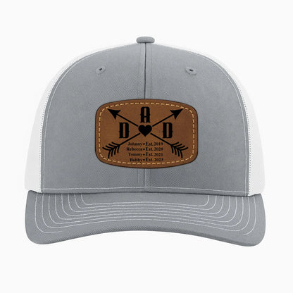 Happy father's day, Gift for Dad, Custom Name, Leather Patch Hat, Custom Choo