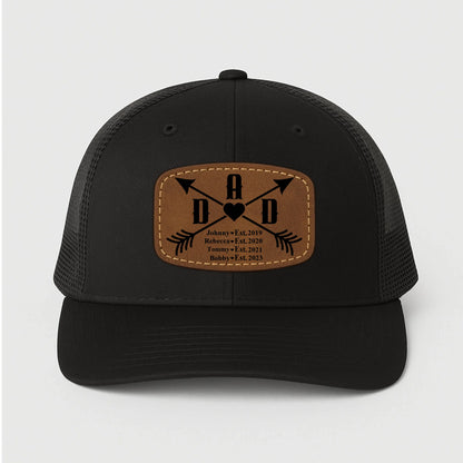 Happy father's day, Gift for Dad, Custom Name, Leather Patch Hat, Custom Choo