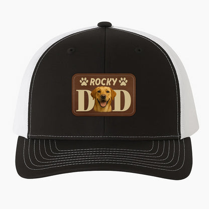 Custom Dog Dad Leather Patch Hat, Custom Pet Photo Hat,Dog Dad Gift, Personalized Dog Name Photo, Custom Choo