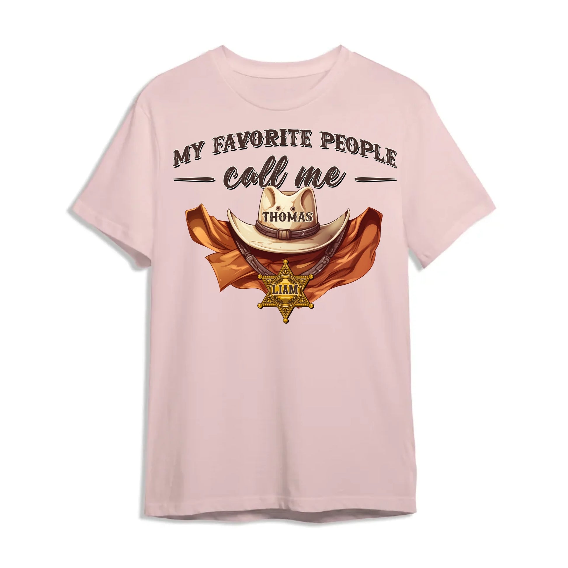 Family Cowboy, My Favorite People Call Me PaPa, Personalized Shirt Dad's Name & Kid's Name - Custom Choo