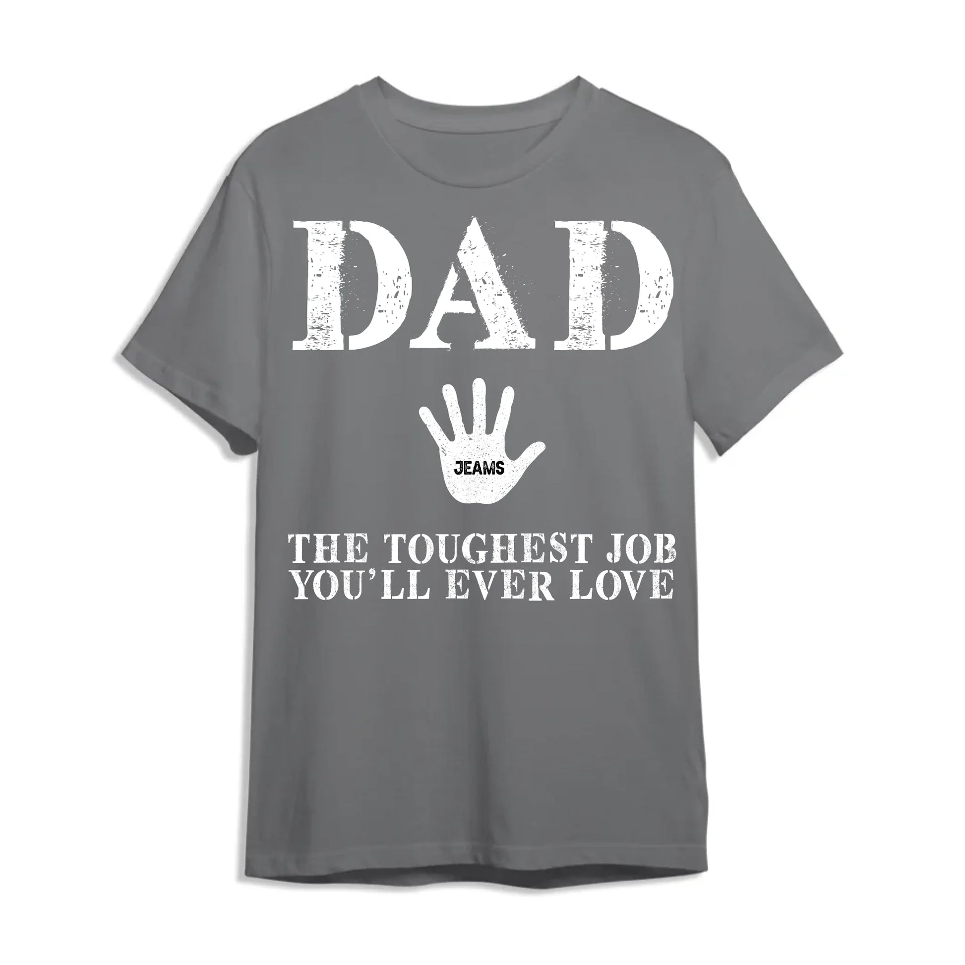 Dad Handprint Shirt – Custom Kids' Names | The Toughest Job You'll Ever Love - Custom Choo