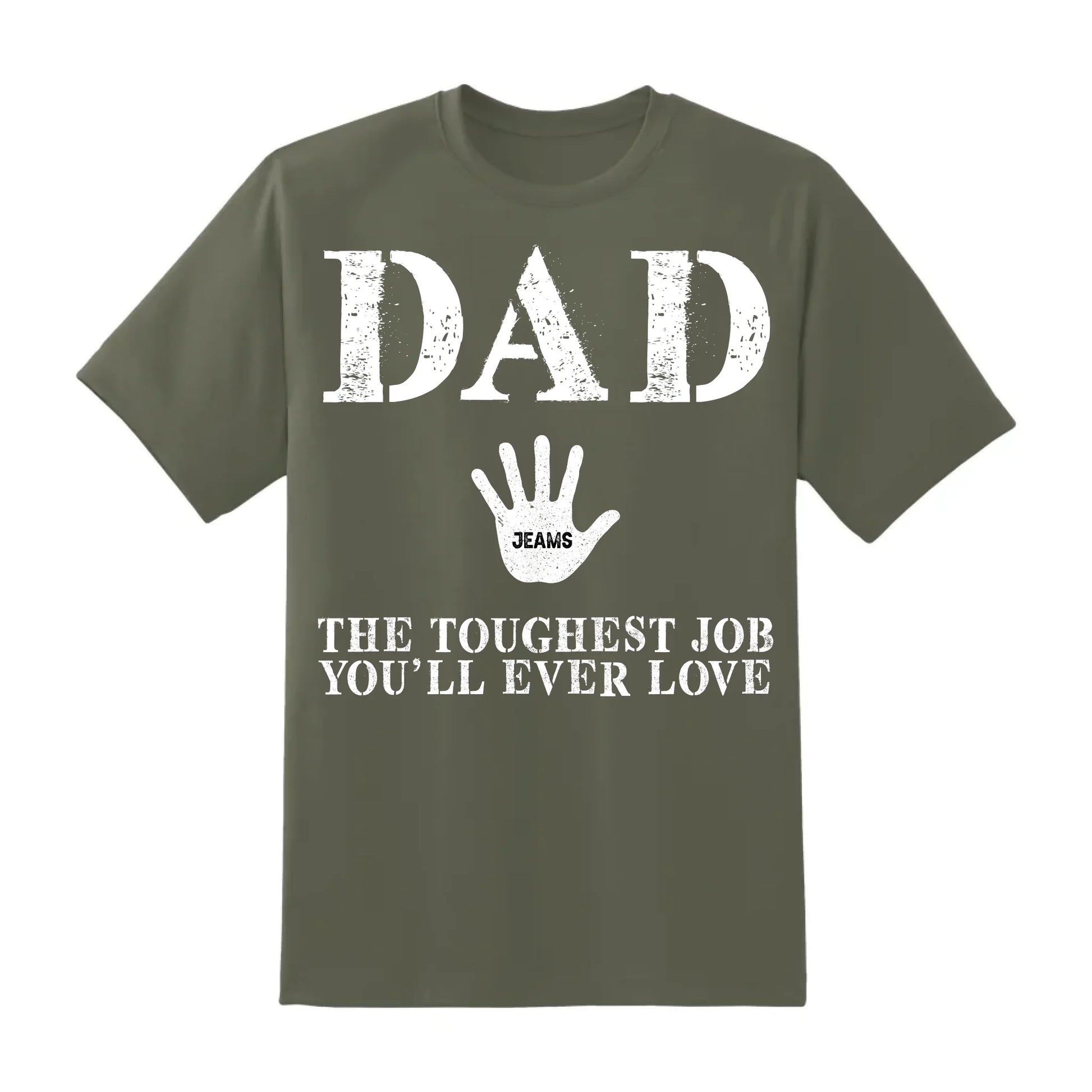 Dad Handprint Shirt – Custom Kids' Names | The Toughest Job You'll Ever Love - Custom Choo