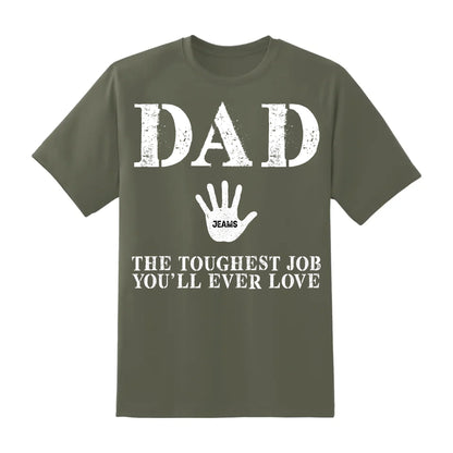 Dad Handprint Shirt – Custom Kids' Names | The Toughest Job You'll Ever Love - Custom Choo