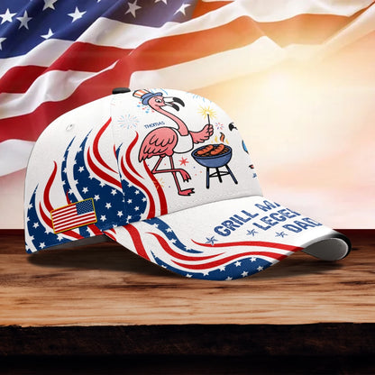 BBQ Dad's, Personalized Flamingo Dad's & Kid's Hat, Grill Master Legend Dad's 3D Hat, Custom Choo