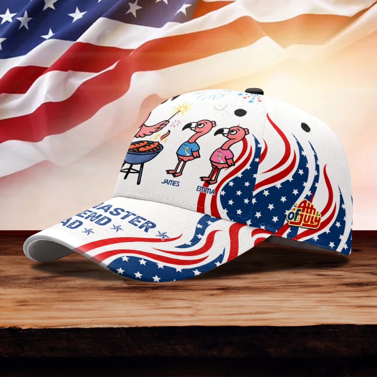 BBQ Dad's, Personalized Flamingo Dad's & Kid's Hat, Grill Master Legend Dad's 3D Hat, Custom Choo