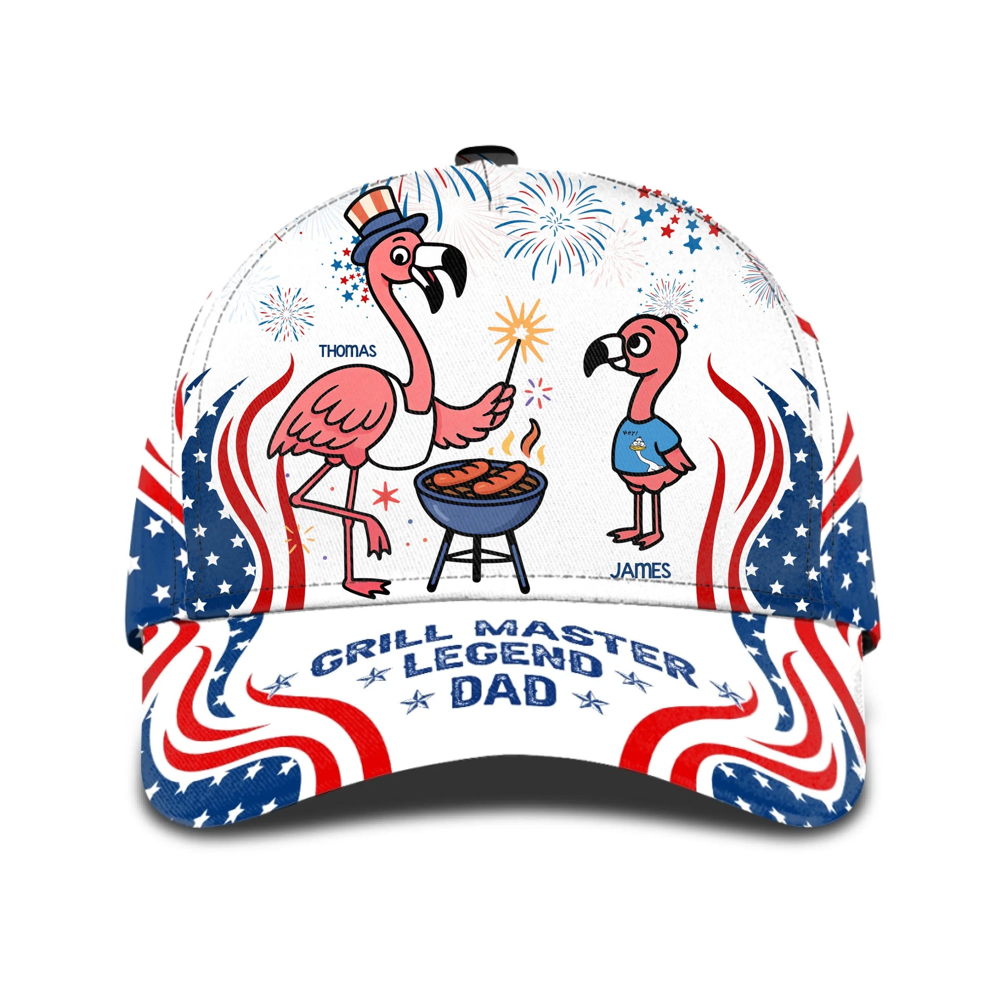 BBQ Dad's, Personalized Flamingo Dad's & Kid's Hat, Grill Master Legend Dad's 3D Hat, Custom Choo