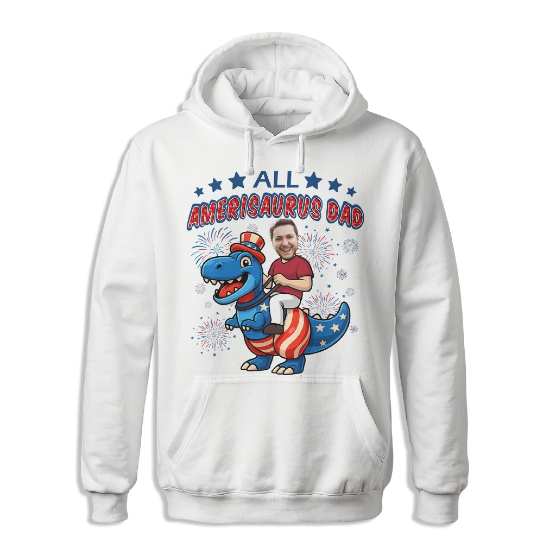 Personalized Photo All Amerisaurus Family, Happy 4th Of Family - Custom Choo