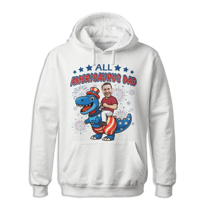 Personalized Photo All Amerisaurus Family, Happy 4th Of Family - Custom Choo