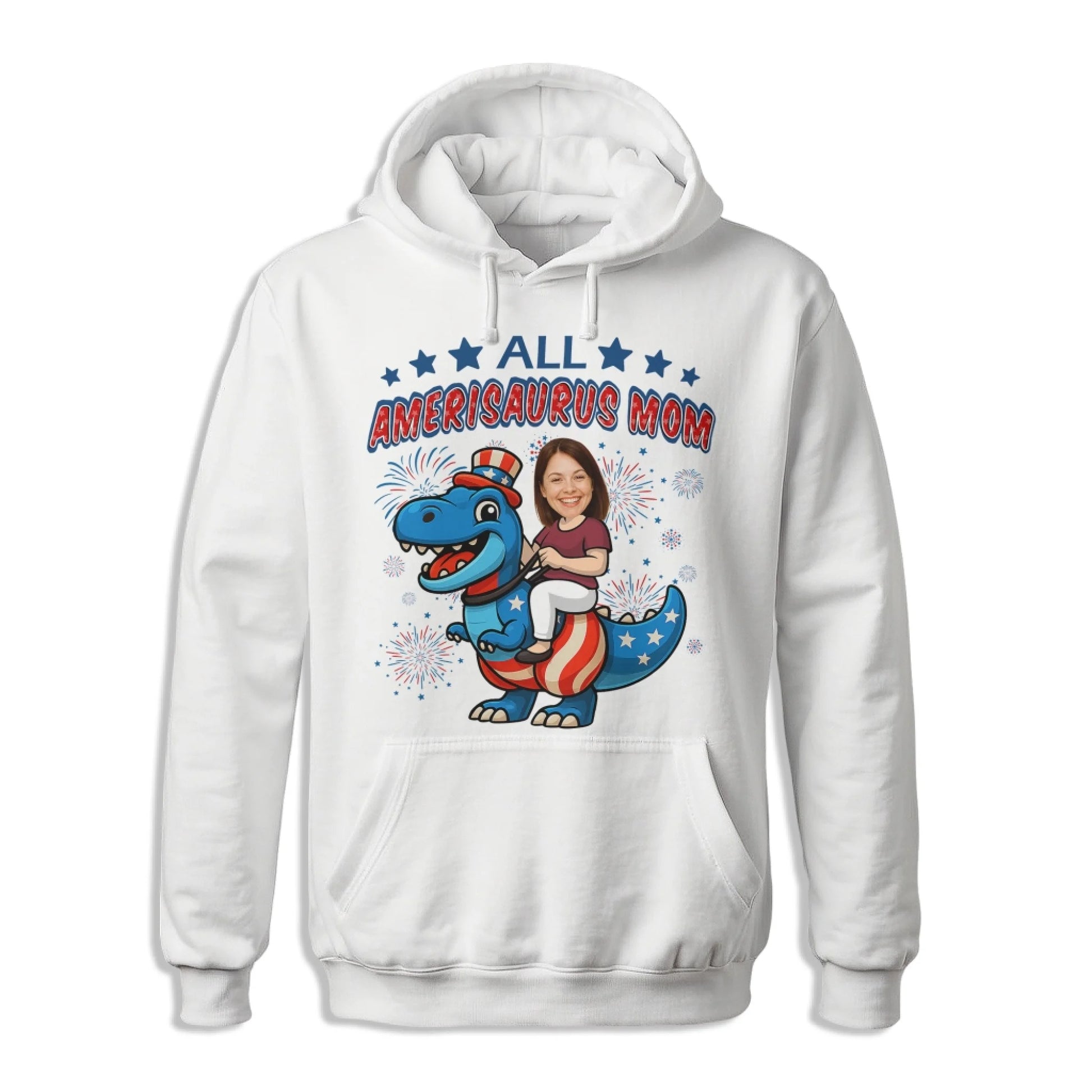 Personalized Photo All Amerisaurus Family, Happy 4th Of Family - Custom Choo