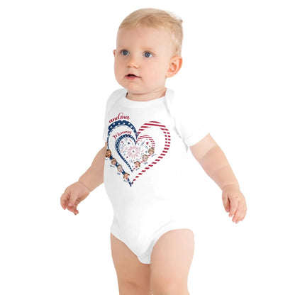 Personalized Heart Flag Shirt for Grandma and Mom – Add Grandkids’ Names & Photos - Custom Choo