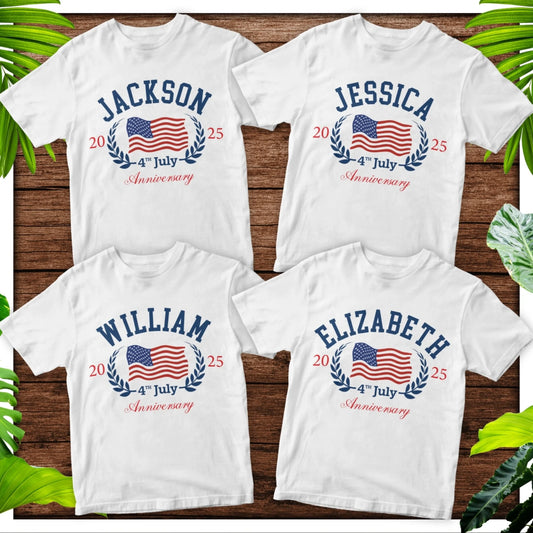 Personalized Family Reunion Shirt – 4th of July 2025 Custom Name Celebration Tee - Custom Choo
