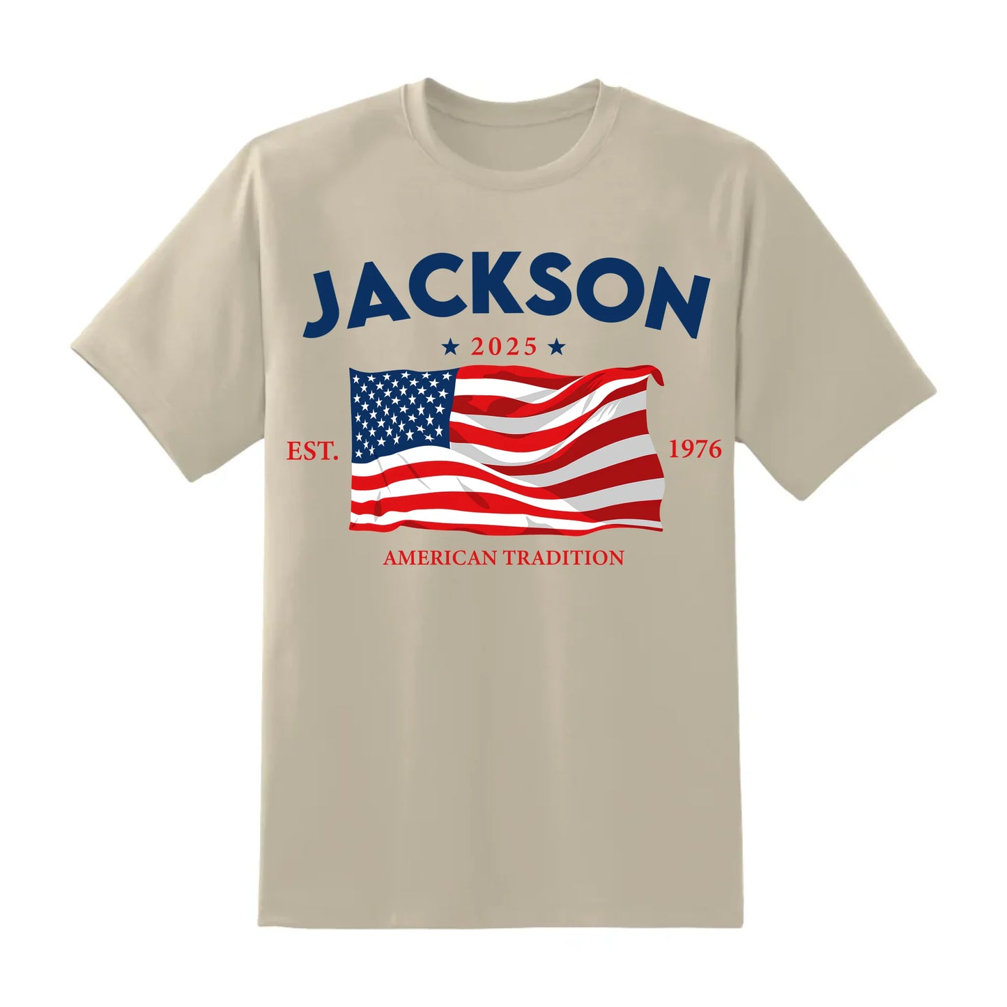 Custom American Tradition Family Shirt – Personalized Name & Birth Year USA Flag Tee - Custom Choo