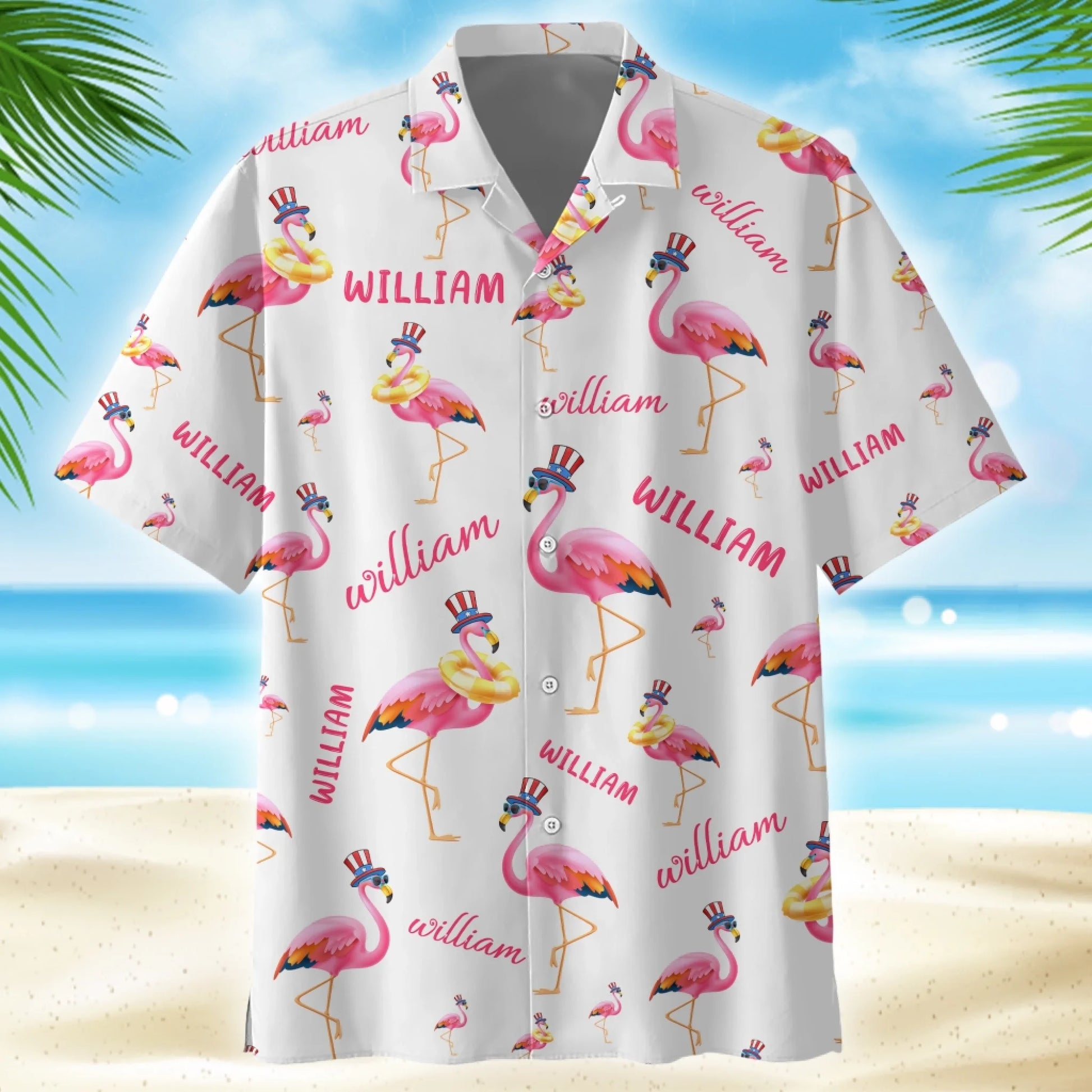 Personalized Name Flamingoes Hawaiian Shirt, Custom Choo
