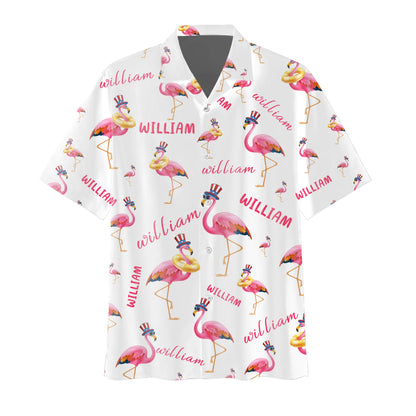 Personalized Name Flamingoes Hawaiian Shirt, Custom Choo