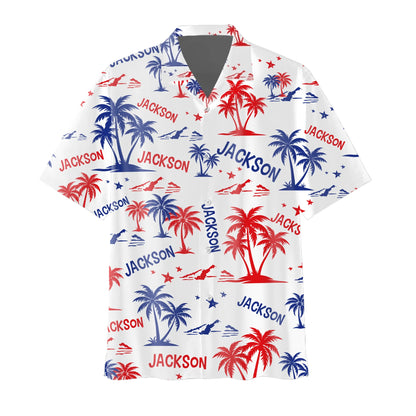 Custom Name Hawaiian Shirt – Tropical American Print, Custom Choo
