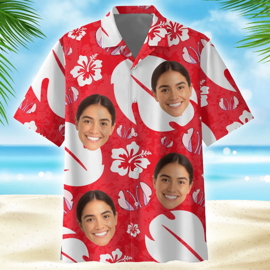 Custom Funny Face Couple for Women - Custom Photo Hawaiian Shirt - Custom Choo