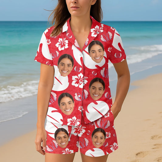 Custom Funny Face Couple for Women - Custom Photo Hawaiian Shirt, Custom Choo