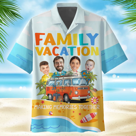 Family Vacation Memories – Personalized Photo Hawaiian Shirts - Custom Choo