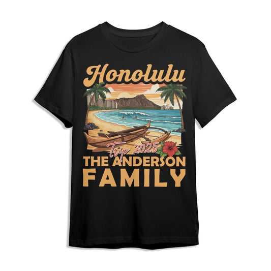 Personalized Honolulu Travel Shirt – Matching Family Vacation T-Shirt - Custom Choo