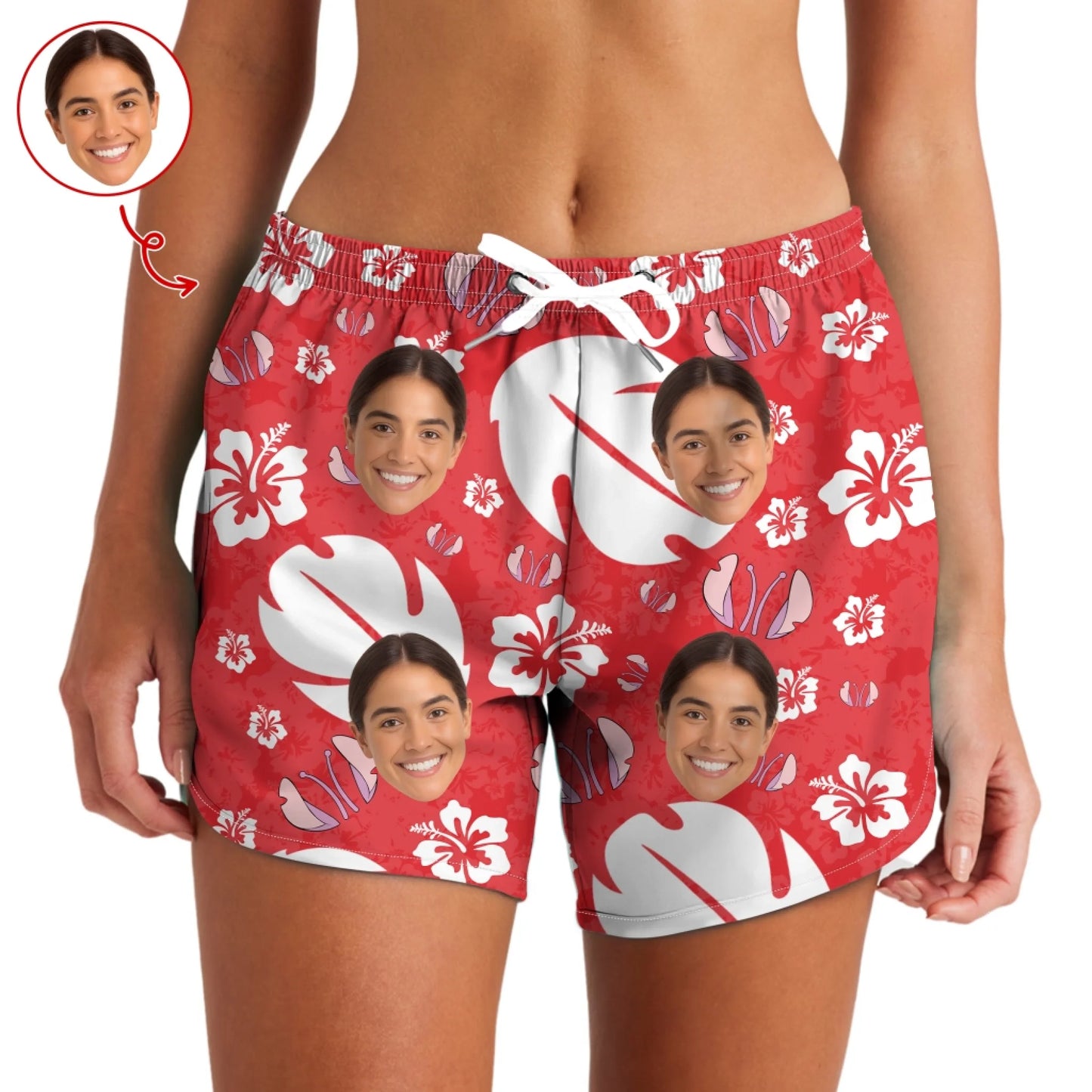 Personalized Couple Hawaiian Shorts – Funny Face Printed Shorts For Women, Custom Choo