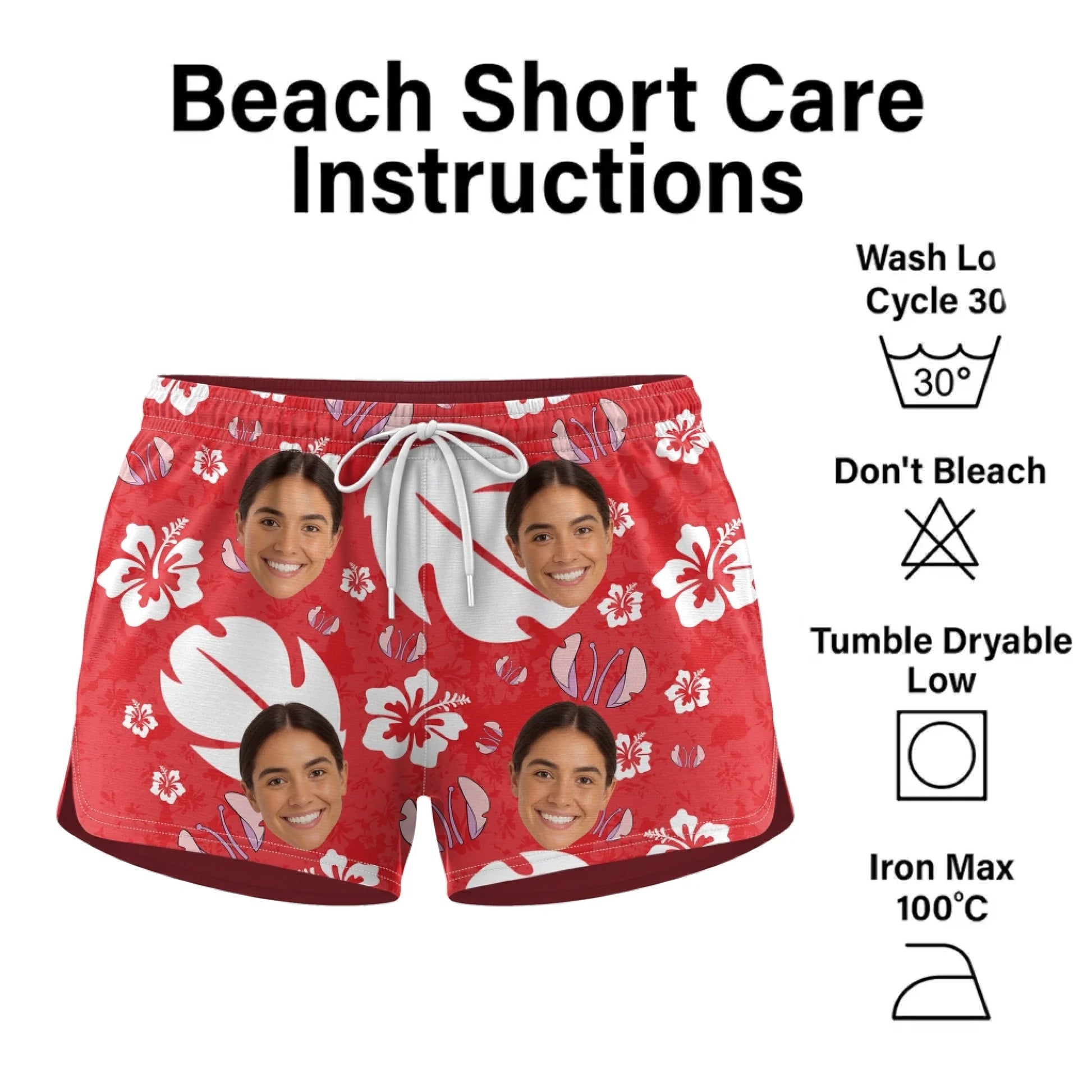 Personalized Couple Hawaiian Shorts – Funny Face Printed Shorts For Women, Custom Choo