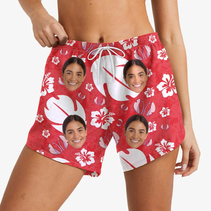 Personalized Couple Hawaiian Shorts – Funny Face Printed Shorts For Women, Custom Choo