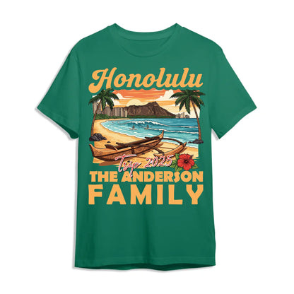 Personalized Honolulu Travel Shirt – Matching Family Vacation T-Shirt - Custom Choo