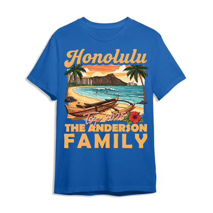 Personalized Honolulu Travel Shirt – Matching Family Vacation T-Shirt - Custom Choo