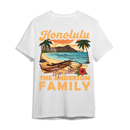 Personalized Honolulu Travel Shirt – Matching Family Vacation T-Shirt - Custom Choo