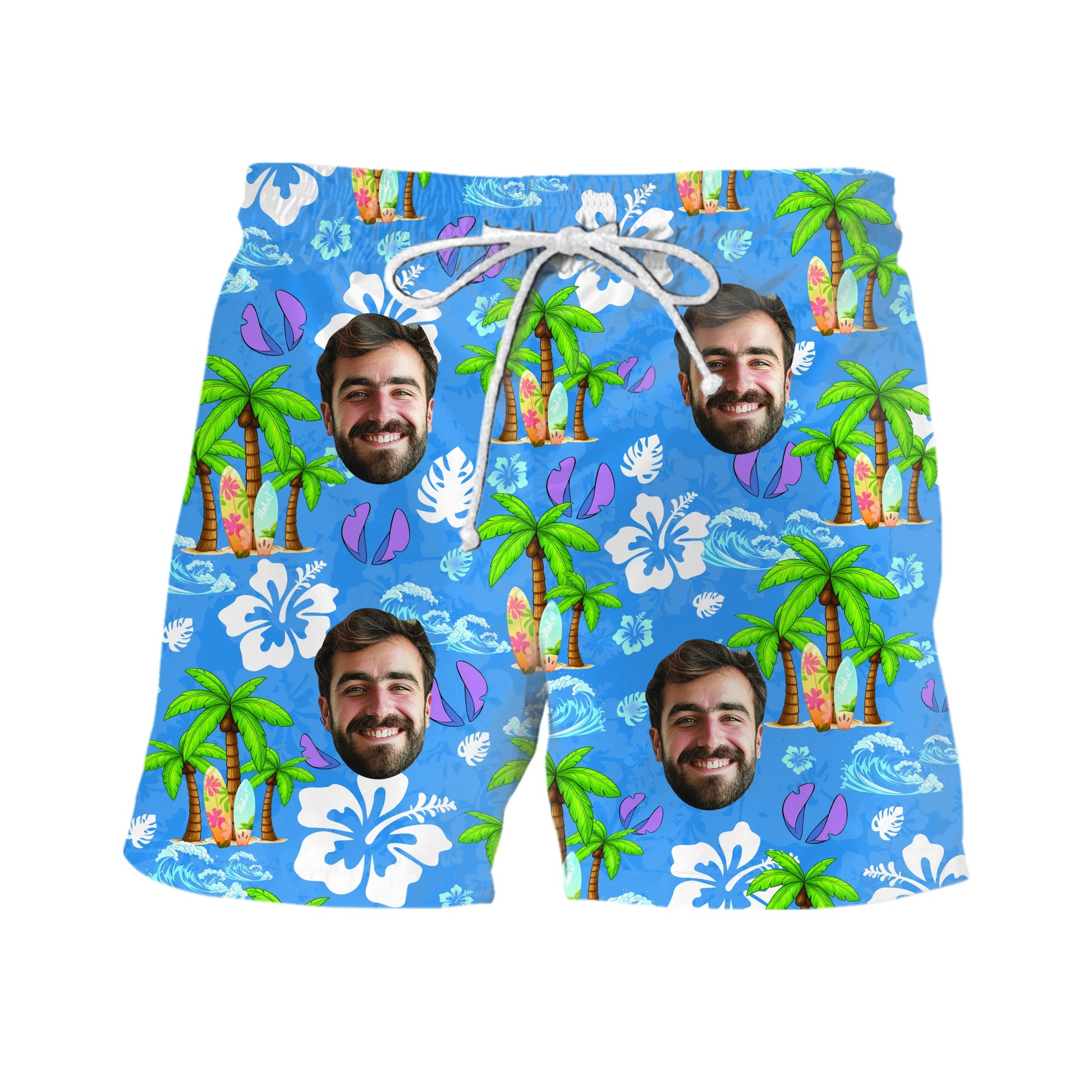 Personalized Couple Hawaiian Shorts – Funny Face Printed Shorts For Man, Custom Choo