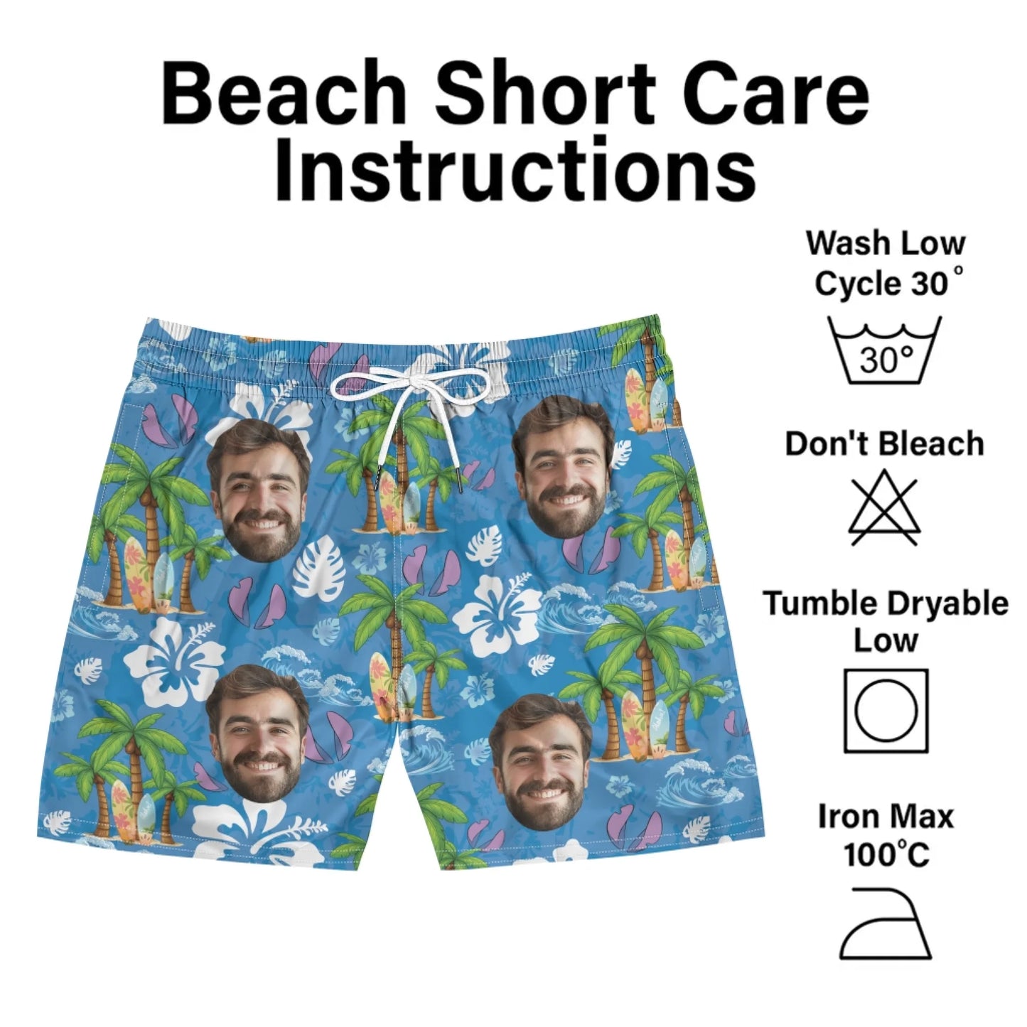 Personalized Couple Hawaiian Shorts – Funny Face Printed Shorts For Man, Custom Choo