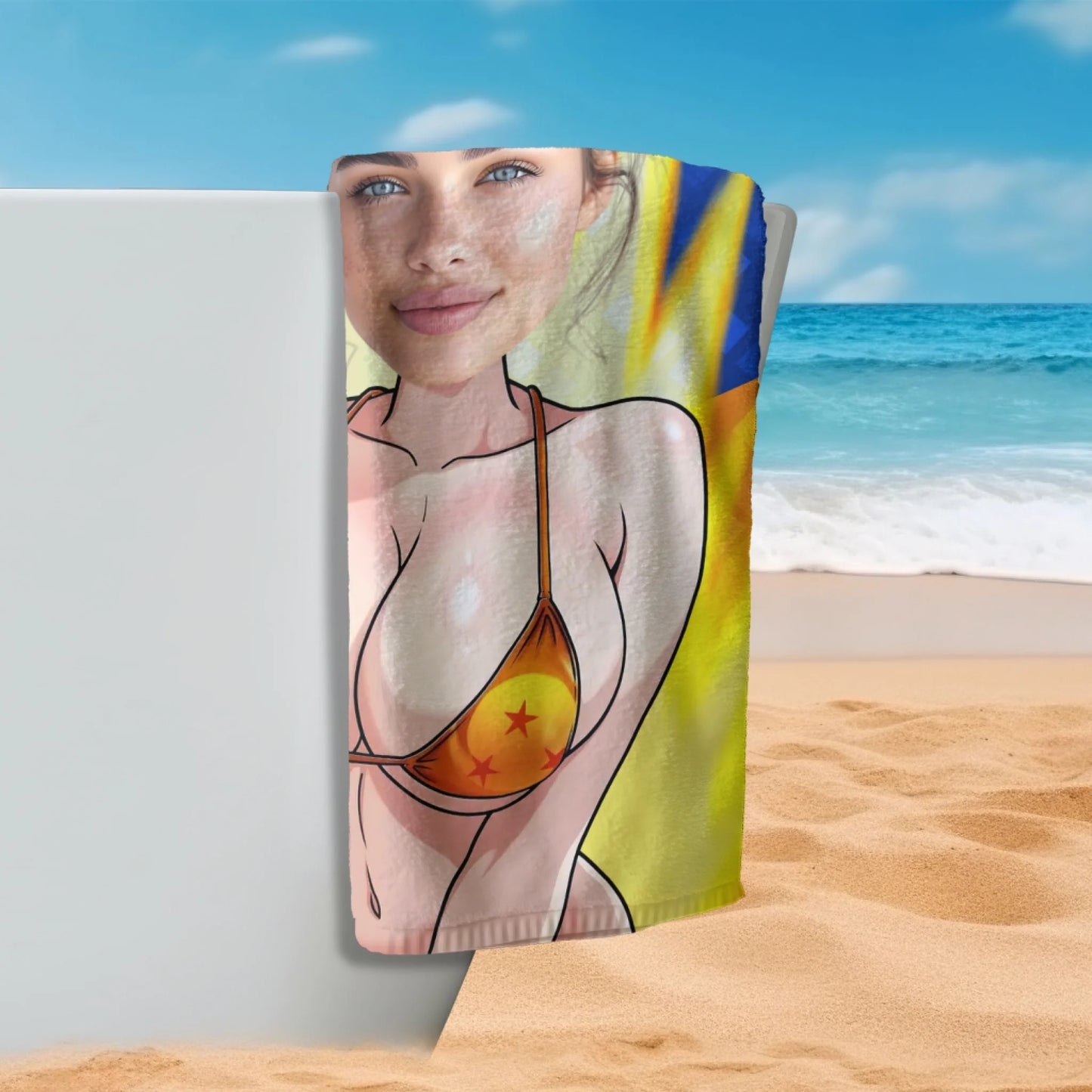 Personalized Beach Towel for Pool, Beach & Travel - Custom Your Face And Name Gift for Bestie, Custom Choo