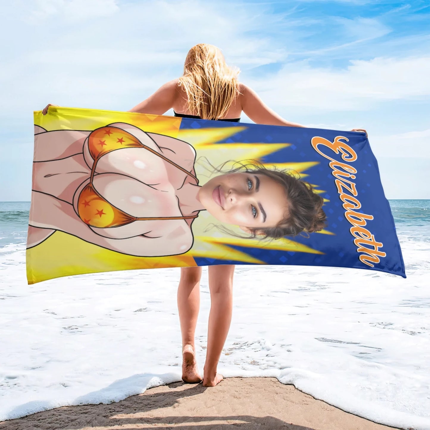 Personalized Beach Towel for Pool, Beach & Travel - Custom Your Face And Name Gift for Bestie, Custom Choo