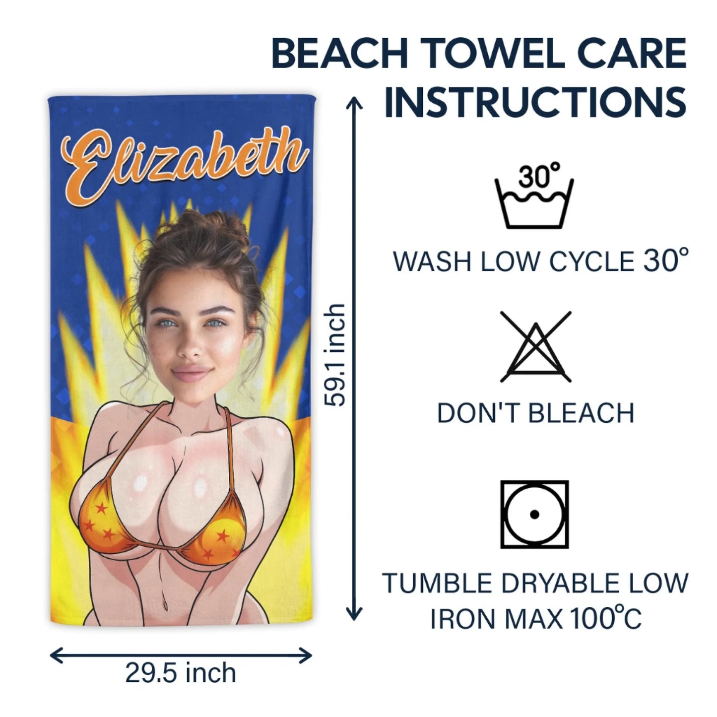 Personalized Beach Towel for Pool, Beach & Travel - Custom Your Face And Name Gift for Bestie, Custom Choo