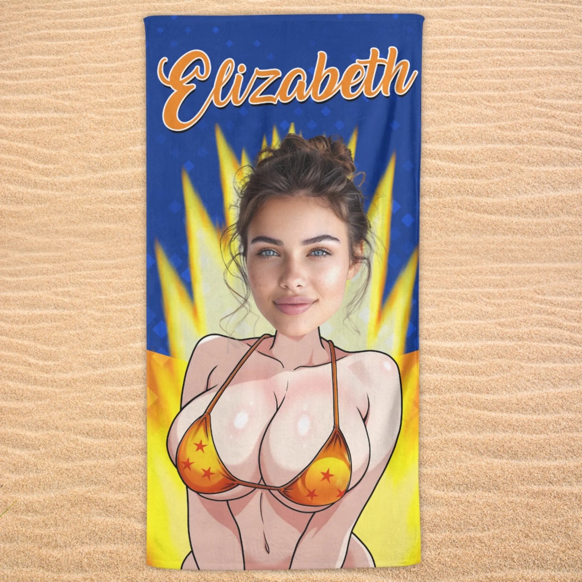 Personalized Beach Towel for Pool, Beach & Travel - Custom Your Face And Name Gift for Bestie, Custom Choo