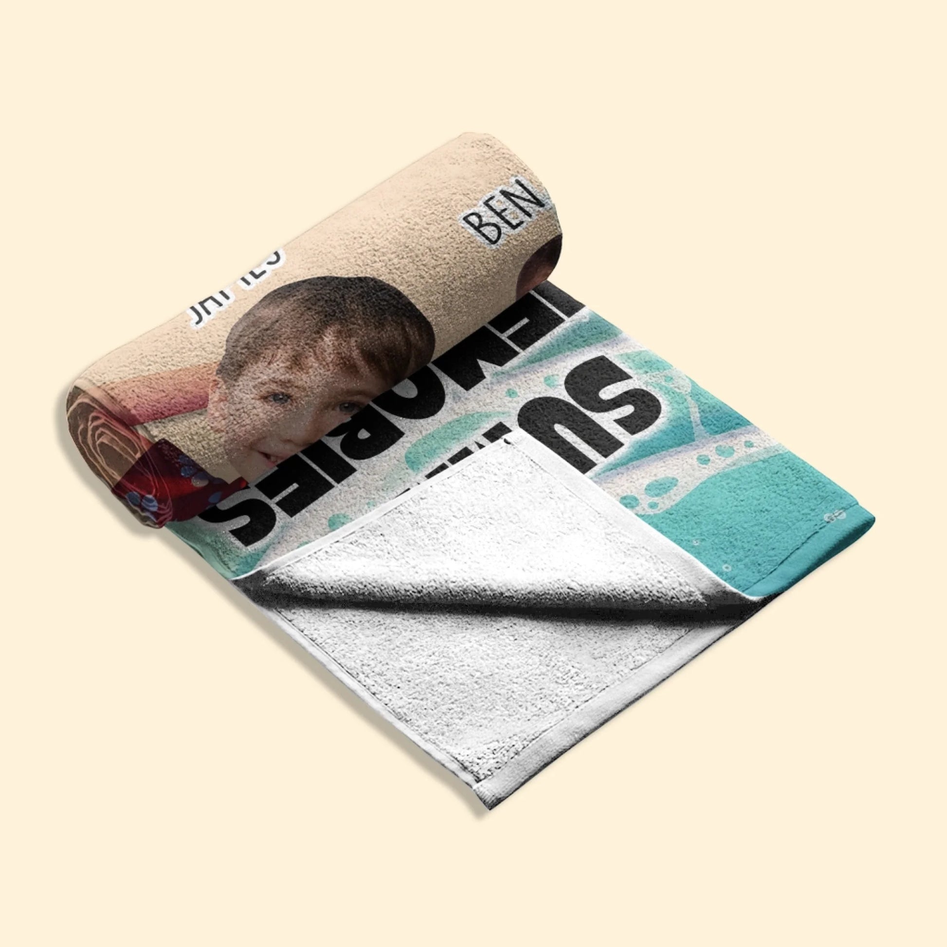Make Memories Together – Personalized Beach Towel with Photo & Name - Custom Choo