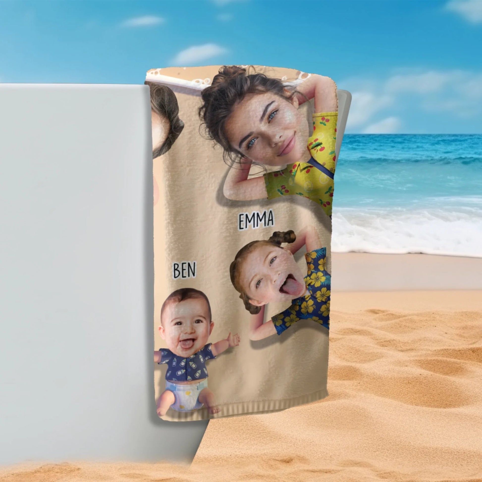 Make Memories Together – Personalized Beach Towel with Photo & Name - Custom Choo