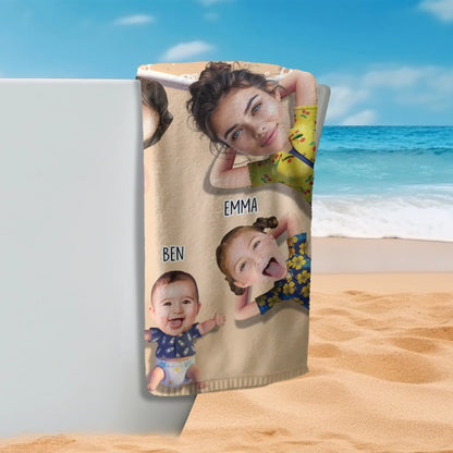 Make Memories Together – Personalized Beach Towel with Photo & Name - Custom Choo
