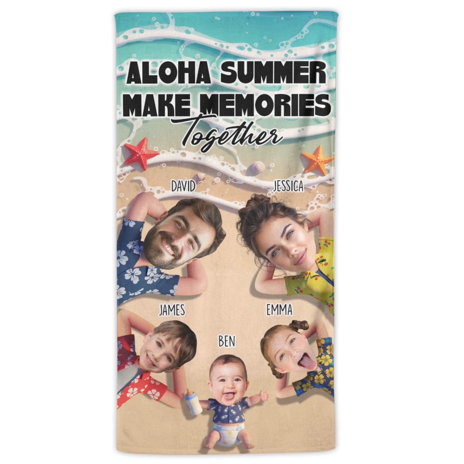 Make Memories Together – Personalized Beach Towel with Photo & Name - Custom Choo