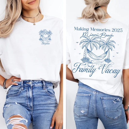 Making Memories Miami Beach - Personalized Name T-Shirt - Custom Choo