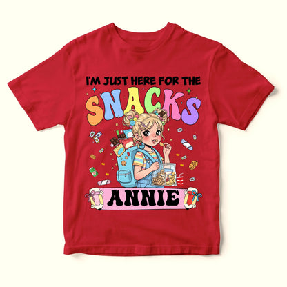 Funny I'm Just Here For The Snacks - Custom Kid's Name - Custom Choo