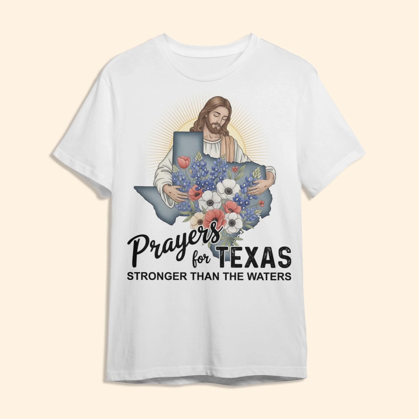 Stronger Than The Waters - Pray For Texas T-Shirt - Custom Choo
