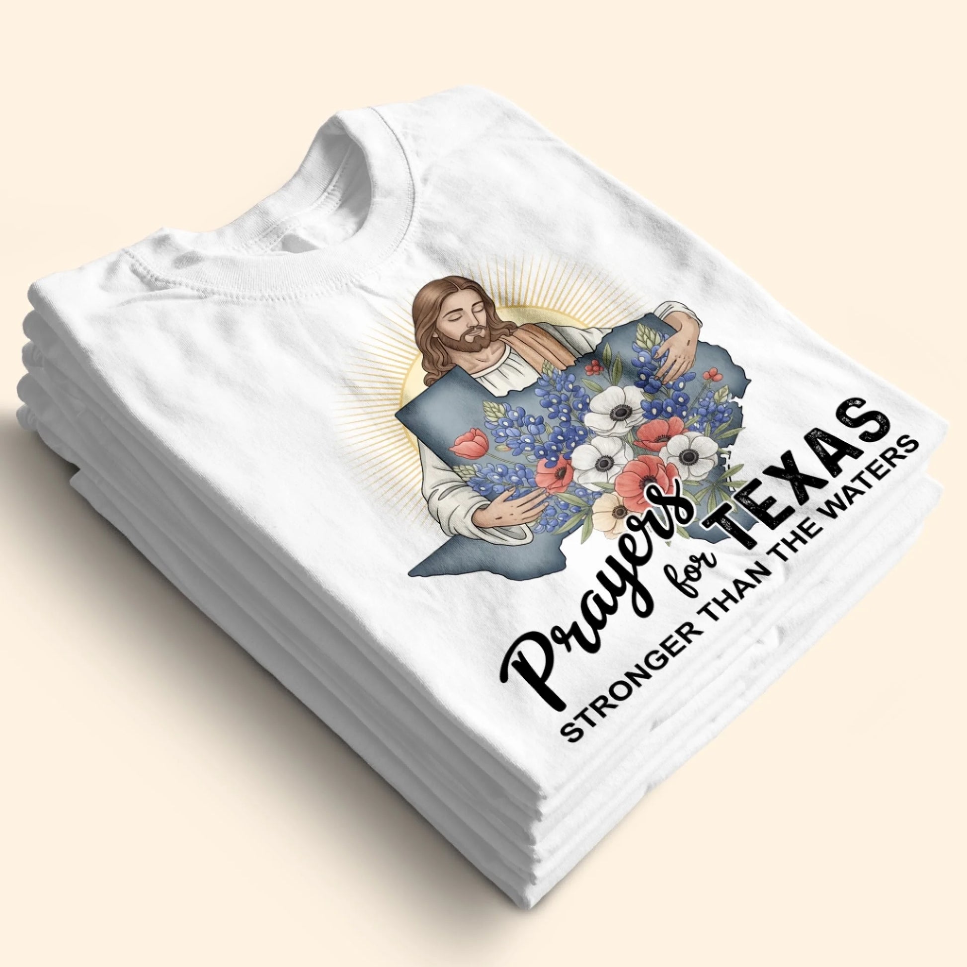 Stronger Than The Waters - Pray For Texas T-Shirt - Custom Choo