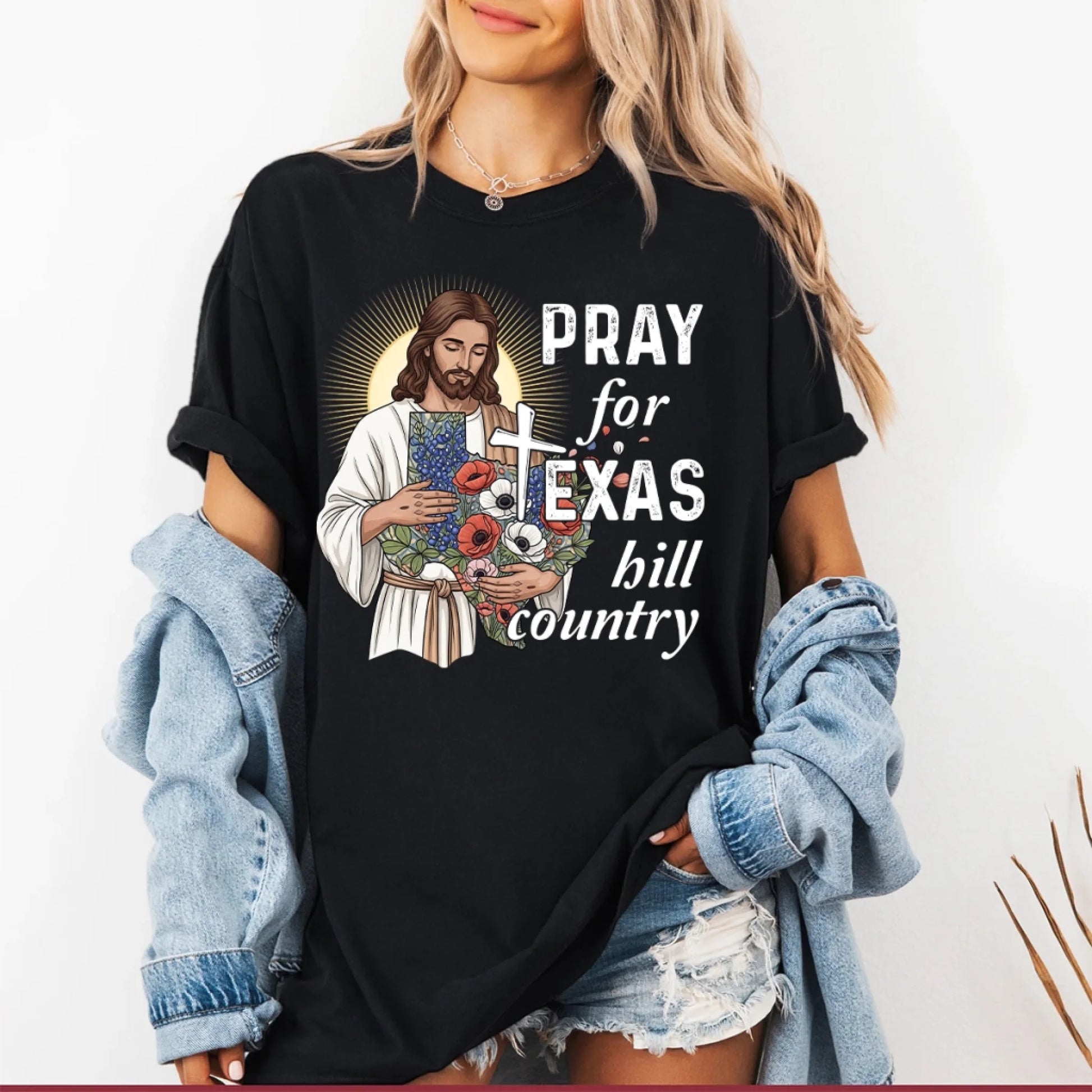 God Bless Texas Stay Safe and Strong - Pray for Texas T-Shirt - Custom Choo