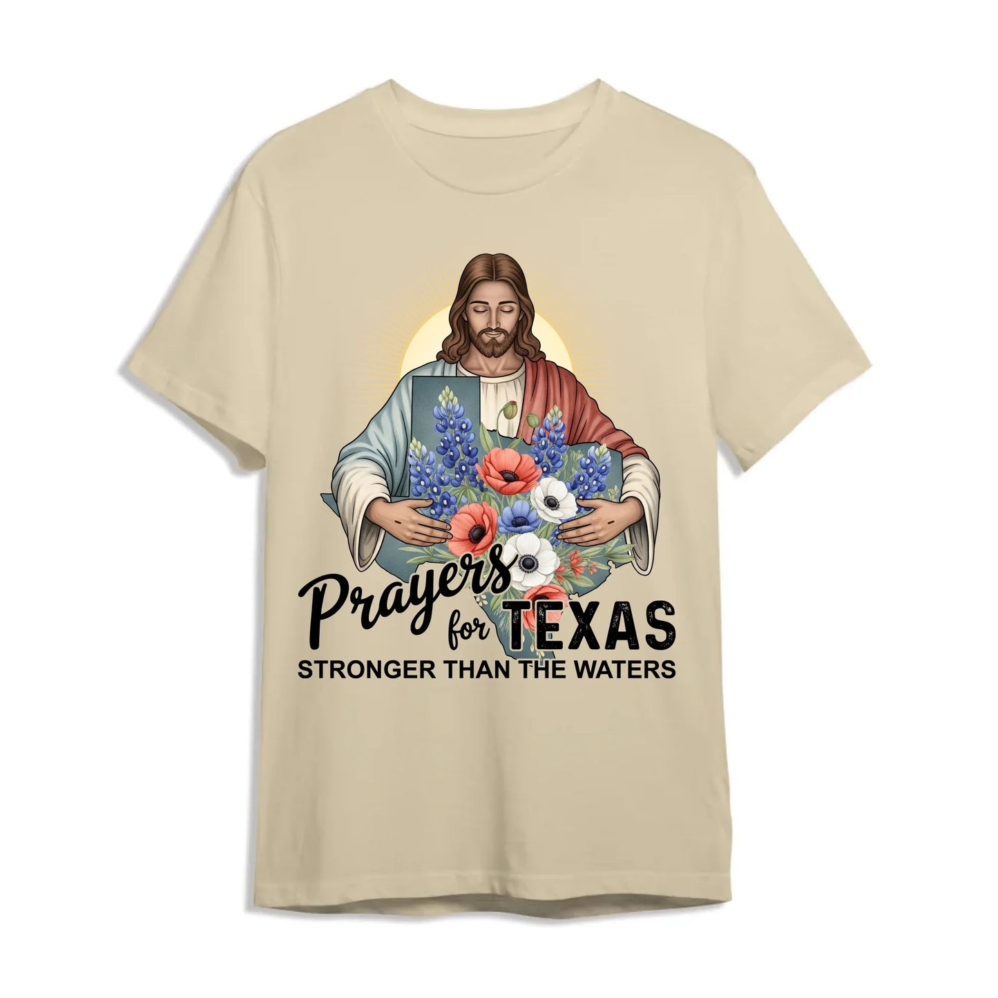 Jesus Watches Over Texas - Pray for Texas T-Shirt - Custom Choo